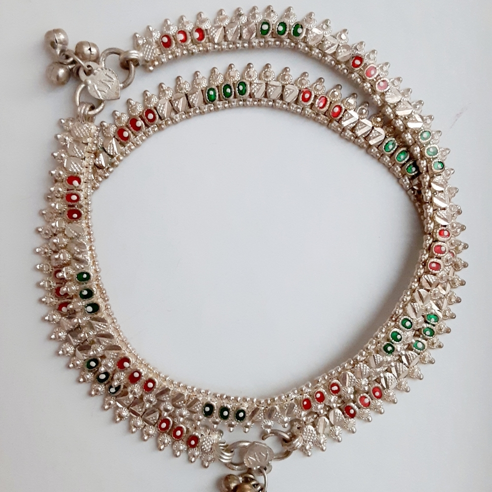 Indian Silver Anklets - Picture 2 of 3